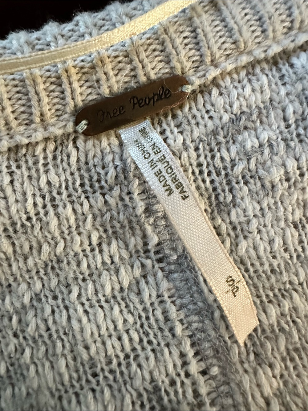Free People Oversized Slouchy Scoop Back Distressed Knit Sweater XS - Picture 2 of 10